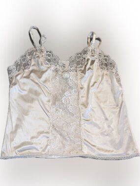 🔴Vintage Gigi Half Slip Lace V Neck Camisole Tank Satin Size 36